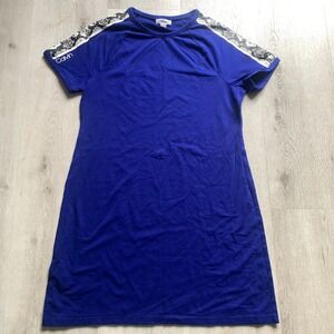 Calvin Klein Blue Logo T-Shirt Dress Short Sleeve Women's Size L